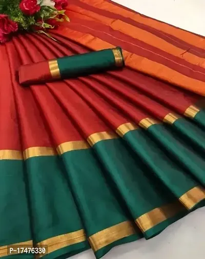 Cotton Sarees With Blouse Piece-thumb0