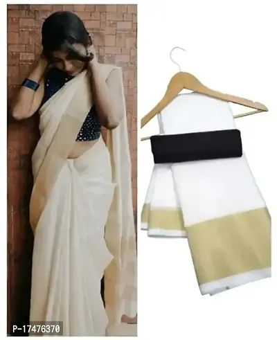 Cotton Sarees With Blouse Piece-thumb0