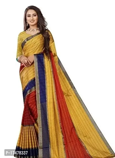 Cotton Sarees With Blouse Piece-thumb0