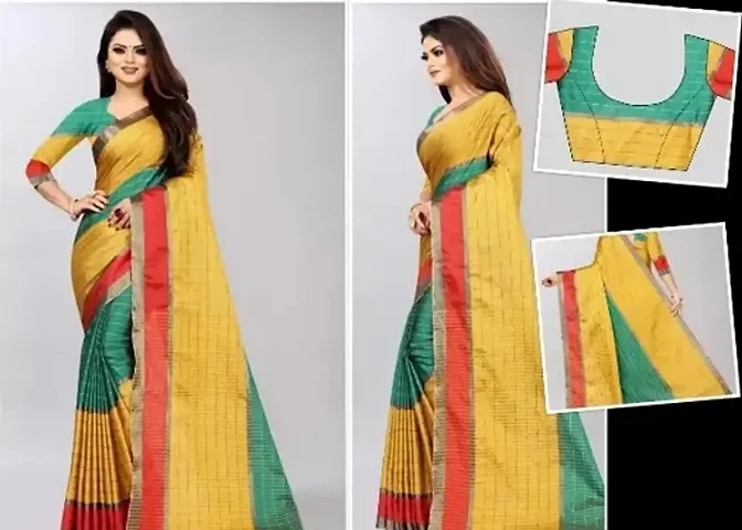 Soft Silk Women Sarees With Blouse Piece