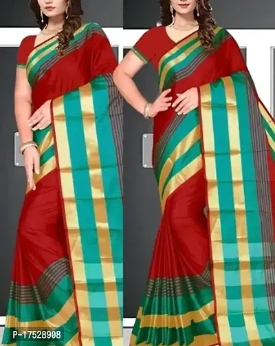 Cotton Sarees With Blouse Piece-thumb0