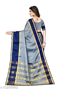 Beautiful Cotton Blend Saree with Blouse piece-thumb1