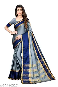 Beautiful Cotton Blend Saree with Blouse piece-thumb2