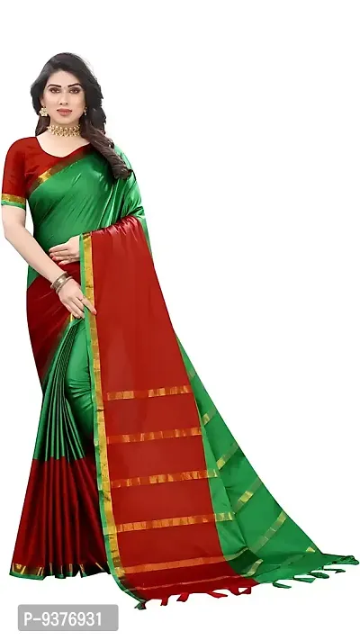 Fancy Cotton Silk Saree with Blouse Piece for Women