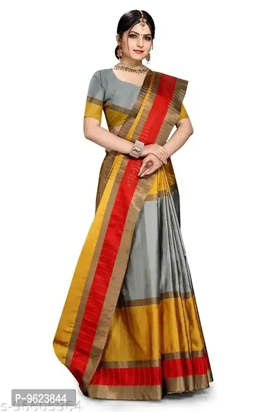 Classic Art Silk Checked Saree with Blouse piece-thumb0