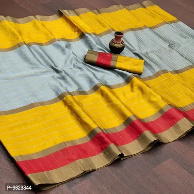 Classic Art Silk Checked Saree with Blouse piece-thumb2