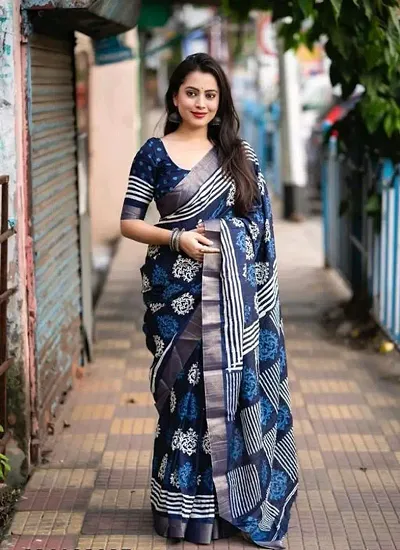 Trendy Sensational Art Silk Saree with Blouse piece For Women