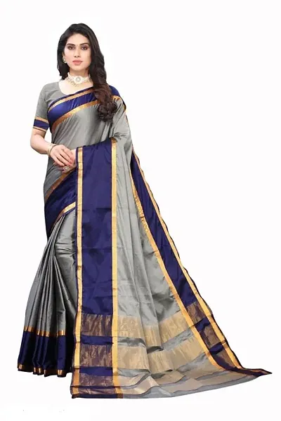 VJ FASHION Woven Silk Saree With Blouse Piece_Freesize_Beige