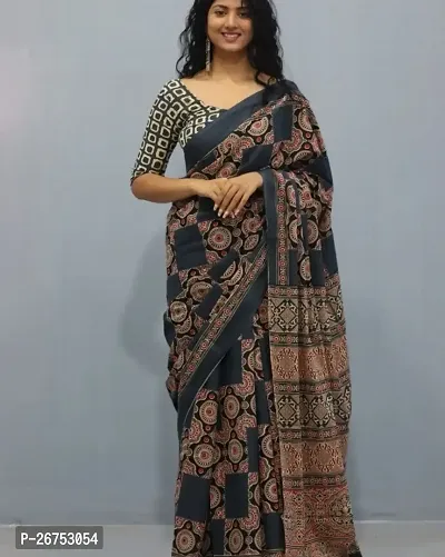 Trendy Sensational Cotton Silk Saree with Blouse piece For Women-thumb0