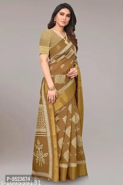 Classic Cotton Printed Saree with Blouse piece-thumb2