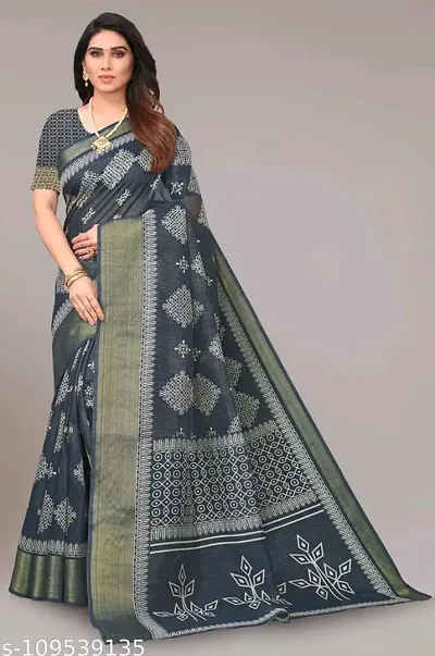 Attractive Bandhani Zari Border Saree with Blouse piece