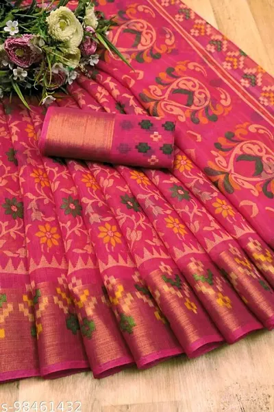 Cotton Silk Bandhani Printed Saree For Women With Blouse