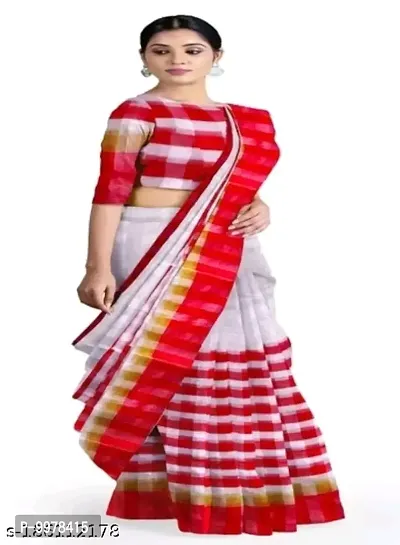 Classic Cotton Silk Striped Saree with Blouse piece-thumb0