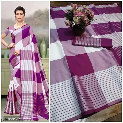 Khaki Silk Cotton Solid Sarees For Women-thumb0