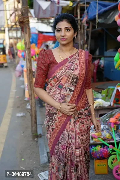 Beautiful Cotton Saree With Blouse Piece-thumb2