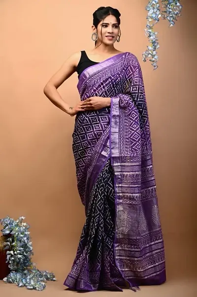 Women Banarasi Patola Silk Saree with Blouse Piece