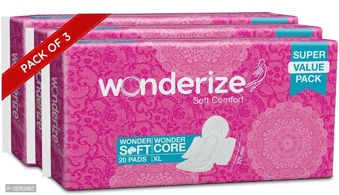 Soft Comfort Xl Sanitary Napkin 60 Pads With Disposable Pouch Sanitary Pad Sanitary Pad Pack Of 3