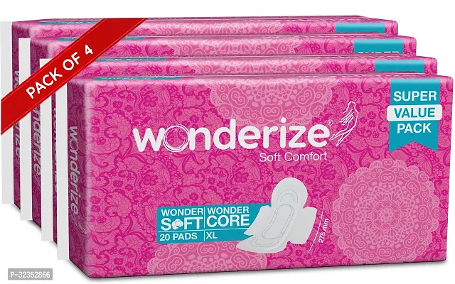 Soft Comfort Xl Sanitary Napkin 80 Pads With Disposable Pouch Sanitary Pad Sanitary Pad Pack Of 4-thumb0