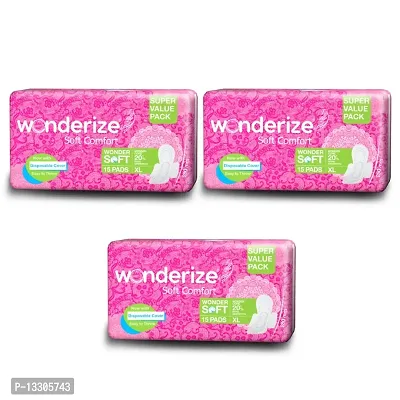 Wonderize Soft Comfort Extra Absorption XL Sanitary Napkins - 45 Pads, Size - 280mm-thumb0