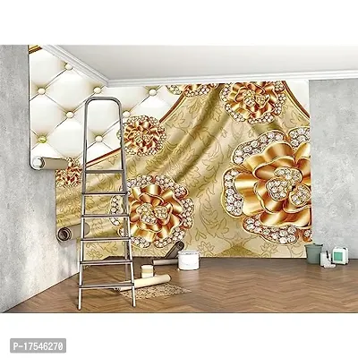 DECORATIVE DESIGN Fabulous White with Golden Wallpaper for Home Decor, Living Room, Bed Room, Kids Room (Waterproof)