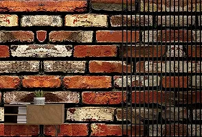 Decorative Design Brown Brick Textured Peel and Stick Wallpaper | Self Adhesive Wall Sticker for Home Decor,Living Room,Bedroom,Hall,Kids Room,Play Room (PVC Vinyl, Water Proof)(DI 155) 16 X 128 INCH-thumb4