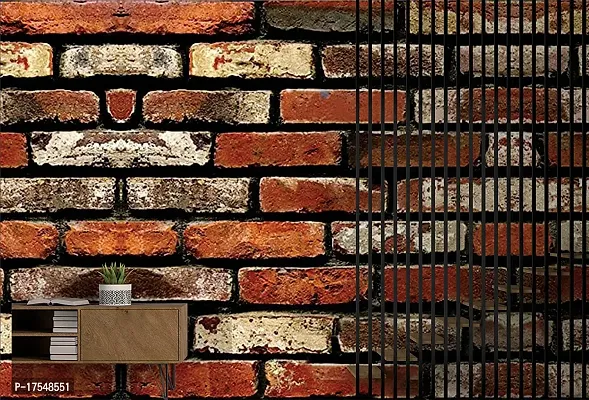 Decorative Design Brown Brick Textured Peel and Stick Wallpaper | Self Adhesive Wall Sticker for Home Decor,Living Room,Bedroom,Hall,Kids Room,Play Room (PVC Vinyl, Water Proof)(DI 155) 16 X 128 INCH-thumb5