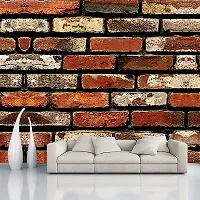 Decorative Design Brown Brick Textured Peel and Stick Wallpaper | Self Adhesive Wall Sticker for Home Decor,Living Room,Bedroom,Hall,Kids Room,Play Room (PVC Vinyl, Water Proof)(DI 155) 16 X 128 INCH-thumb1