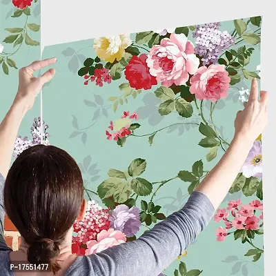 Decorative Design Self Adhesive Wallpaper Wall Sticker for Home Decor, Living Room, Bedroom, Hall, Kids Room, Play Room (PVC Vinyl, Water Proof)(DI 87) (16 X 50 INCH)-thumb0