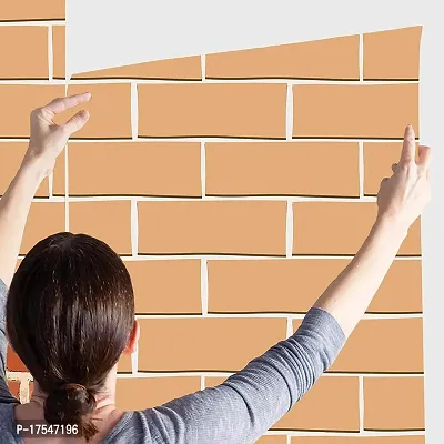 Decorative Design Self Adhesive Brick Design Wallpaper Wall Sticker for Home Decor, Living Room, Bedroom, Hall, Kids Room, Play Room (PVC Vinyl, Water Proof)(DI 125) (16 X 96 INCH)-thumb4