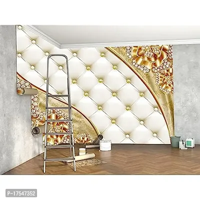 Decorative Design Fabulous White with Golden Wallpaper for Home Decor, Living Room, Bed Room, Kids Room (Waterproof)(DD 612)