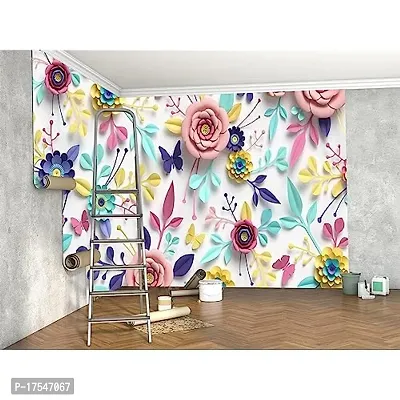 DECORATIVE DESIGN Fabulous Wallpaper Multicolor Flower for Home Decor, Living Room, Bed Room, Kids Room (Waterproof)