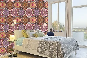 DECORATIVE DESIGN Colorful Damask Wallpaper Wall Sticker for Home Decor,Living Room,Bedroom,Hall,Kids Room,Play Room (Self Adhesive Vinyl, Waterproof Model) (199) 16 X90 inch (10 Square Feet*1 Role)-thumb1