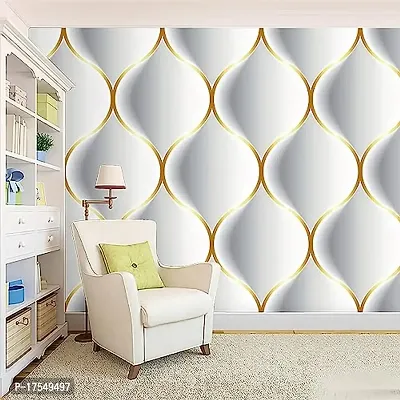 Decorative Design Self Adhesive Wallpaper Wall Sticker for Home Decor, Living Room, Bedroom, Hall, Kids Room, Play Room (PVC Vinyl, Water Proof)(DI 47) (16 X 128 INCH)-thumb0
