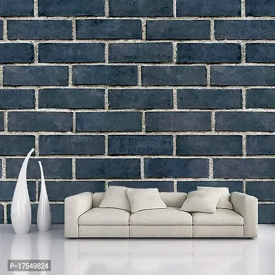 Decorative Design Grey Brick Textured Peel and Stick Wallpaper | Self Adhesive Wall Sticker for Home Decor,Living Room,Bedroom,Hall,Kids Room,Play Room (PVC Vinyl, Water Proof)(DI 151) 16 X 50 INCH-thumb0