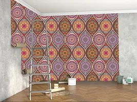 DECORATIVE DESIGN Colorful Damask Wallpaper Wall Sticker for Home Decor,Living Room,Bedroom,Hall,Kids Room,Play Room (Self Adhesive Vinyl, Waterproof Model) (199) 16 X90 inch (10 Square Feet*1 Role)-thumb2