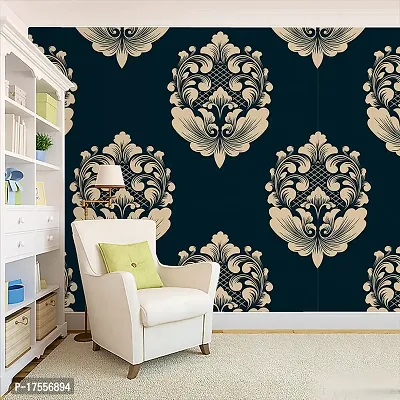 Decorative Design Damask Self Adhesive Wallpaper Wall Sticker for Home Decor, Living Room, Bedroom, Hall, Kids Room, Play Room (PVC Vinyl, Water Proof)(DI 63) (16 X 90 INCH)-thumb4