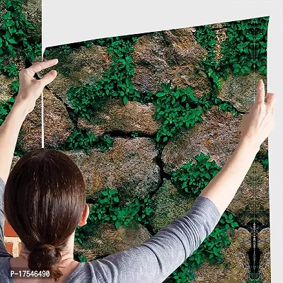 Decorative Design Self Adhesive Rock  Grass Design Wallpaper Wall Sticker for Home Decor, Living Room, Bedroom, Hall, Kids Room, Play Room (PVC Vinyl, Water Proof)(DI 199) (16 X 96 INCH)-thumb5