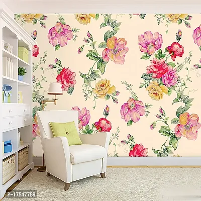 Decorative Design Self Adhesive Wallpaper Wall Sticker for Home Decor, Living Room, Bedroom, Hall, Kids Room, Play Room (PVC Vinyl, Water Proof)(DI 82) (16 X 50 INCH)-thumb0