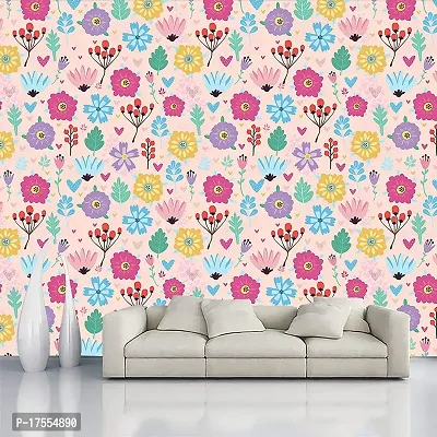 Decorative Design Self Adhesive Floral Wallpaper Wall Sticker for Home Decor, Living Room, Bedroom, Hall, Kids Room, Play Room (PVC Vinyl, Water Proof)(DI 140) (16 X 128 INCH)