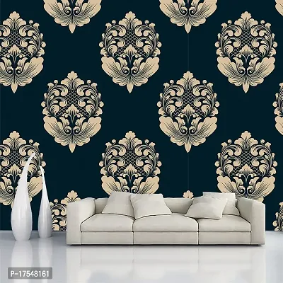 Decorative Design Damask Self Adhesive Wallpaper Wall Sticker for Home Decor, Living Room, Bedroom, Hall, Kids Room, Play Room (PVC Vinyl, Water Proof)(DI 63) (16 X 96 INCH)