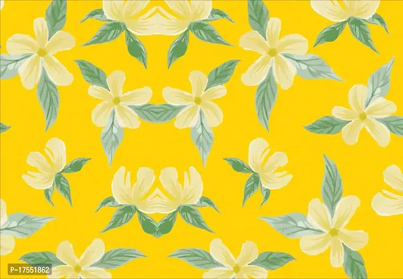 Decorative Design Floral Yellow Self Adhesive Wallpaper Wall Sticker for Home Decor, Living Room, Bedroom, Hall, Kids Room, Play Room (PVC Vinyl, Water Proof)(DI 191) (16 X 128 INCH)-thumb2