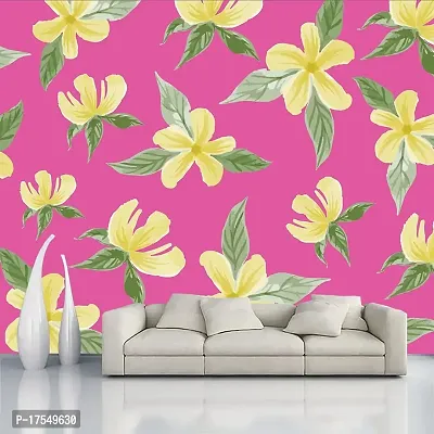 Decorative Design Floral Pink Self Adhesive Wallpaper Wall Sticker for Home Decor, Living Room, Bedroom, Hall, Kids Room, Play Room (PVC Vinyl, Water Proof)(DI 192) (16 X 96 INCH)