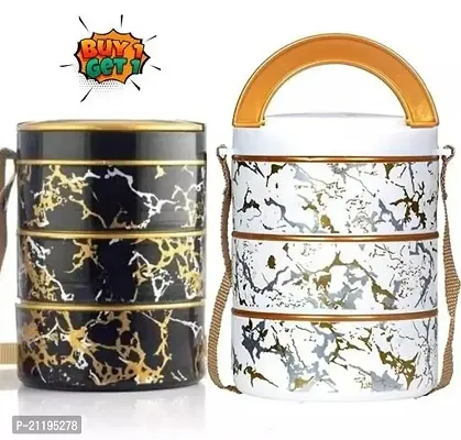 Stainless Steel Lunch Box /School Lunch Box /Medium Size Tiffin Box(Pack Of 2)
