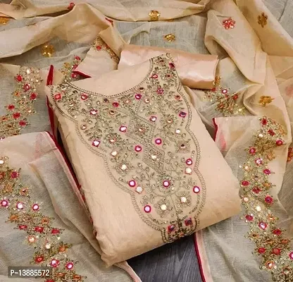Embroidered unstitched dress material store