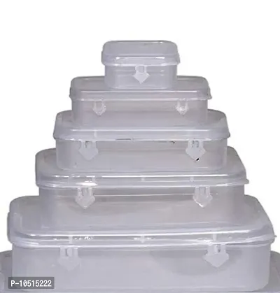 ZENITH Plastic Keeper Storage Box, Standard Transparent White- Set of 5 Piece Size 00,11,22,33,44 Each Size one Piece
