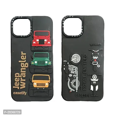 Combo of 2 Back Covers As Jeep Nd Bullet for iPhone 13/14 Cover Drop Protection
