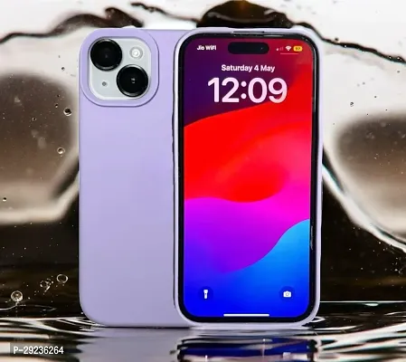 Compatible for Apple iPhone 15 Case 6.1 Silicone Back Cover and Lense Cover Combo, Slim 3 Layer Silicone Protective Cover, Full Back Coverage, Soft Rubber with lense Cover Set (Light Purple)-thumb4