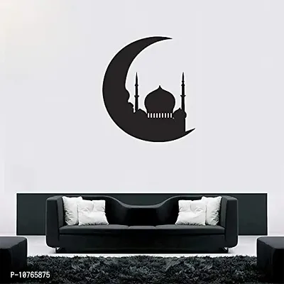 Techgifti? 'Mosque with Moon ' Muslim Wall Stickers (PVC Vinyl Black)