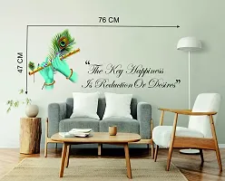 Techgifti Shree Krishna Bansuri Key Happiness Wall Sticker for Living Room/Bedroom/Office and All Decorative, Multicolor, Anime, Pack of 1-thumb2