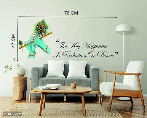 Techgifti Shree Krishna Bansuri Key Happiness Wall Sticker for Living Room/Bedroom/Office and All Decorative, Multicolor, Anime, Pack of 1-thumb3